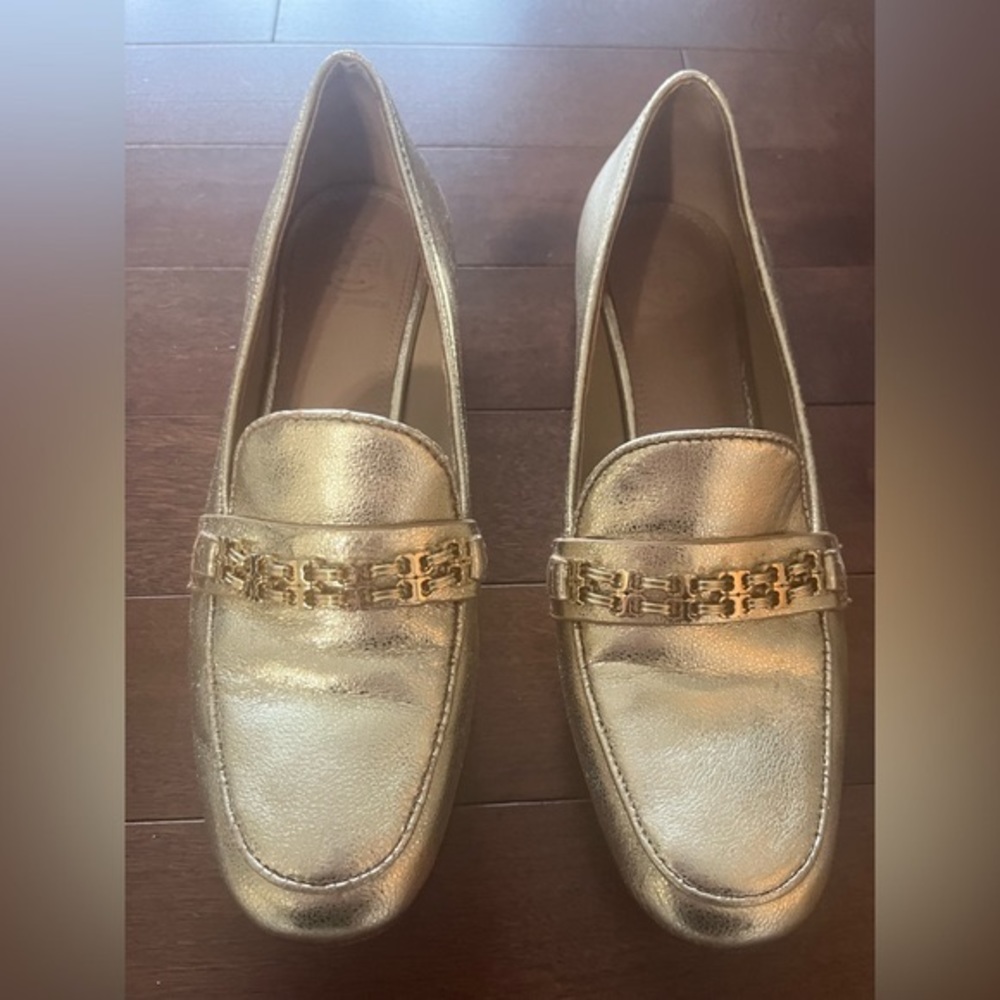 Tory Burch Gemini Link Gold Loafers